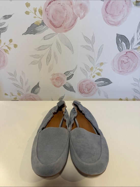 Franco Sarto Shoes - Franco Sarto Stacey Light Blue Suede Loafers